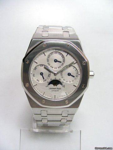 Audemars Piguet Royal Oak calendrier perpetuel /perpetual calendar phases de lune complet acier cadran silver