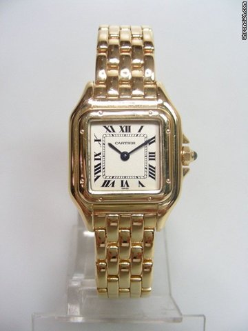 Cartier PanthEre lady size full yellow gold cadran silver