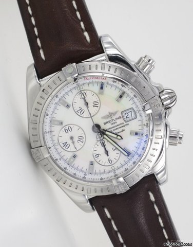 Breitling Chronomat Evolution in Stahl mit Perlmutt Ziffernblatt unget
