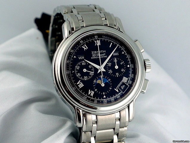 replica Zenith Chronomaster Moon Black  SS/SS  French WATCHES 1 
