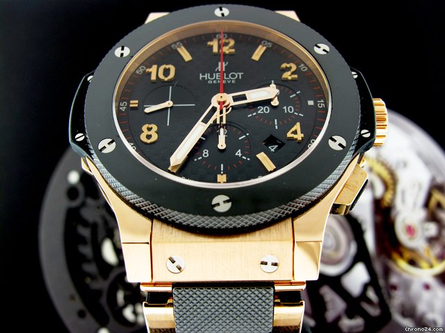 replica Hublot BIG BANG 18K ROSE GOLD CHRONO CERAMIC CARBON FIBER $24,995 WATCHES 1 