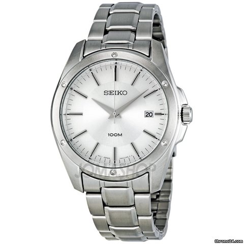 Seiko Silver Dial Stainless Steel Mens Watch SGEF75