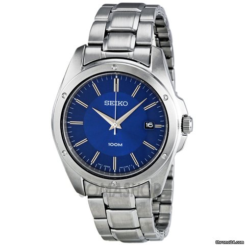 Seiko Blue Dial Stainless Steel Mens Watch SGEF77