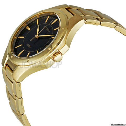 Seiko Black Dial Gold-tone Mens Watch SGEF66 WATCHES 2