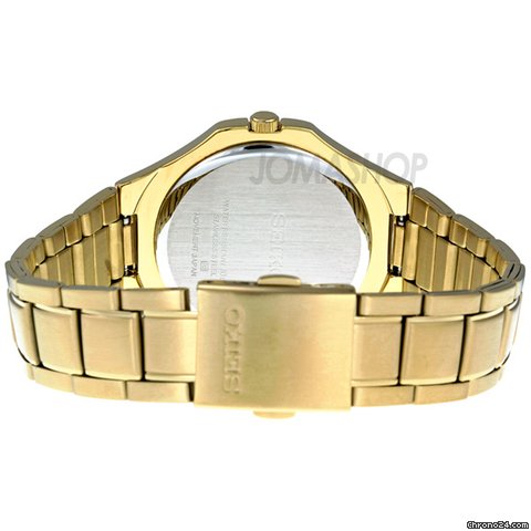 replica Seiko Black Dial Gold-tone Mens Watch SGEF66 WATCHES 1