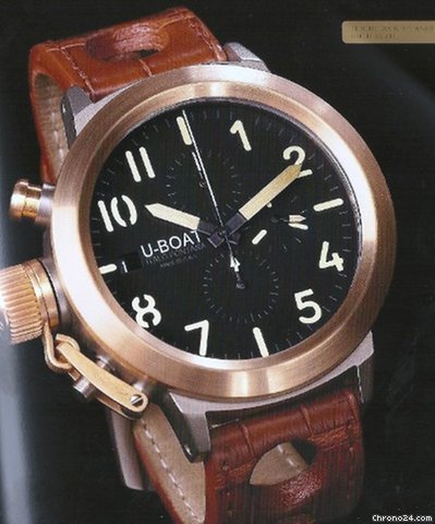 U-Boat Flightdeck 50 Titanium Gold Bezel 7750 /D.S.R. NEW