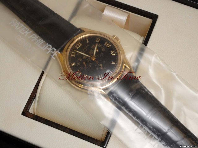 Patek Philippe 5035j ANNUAL CALENDAR YELLOW GOLD RARE BLACK DIAL - SEALED WATCHES 2