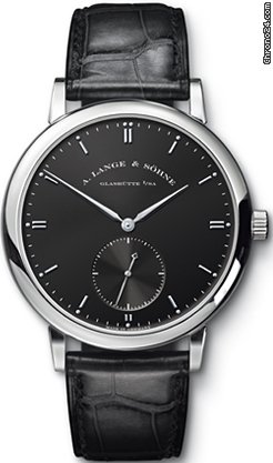 A. Lange & Sohne Grand Saxonia Automatik White Gold Black Dial on Strap