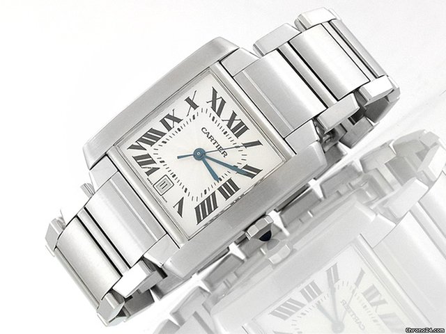 Cartier Damen "TANK FRANCAISE" Edelstahl Automatik