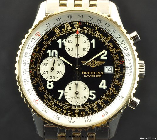Breitling S/G Black Arabic Dial Old Navitimer II D13322