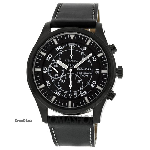 Seiko Chronograph Black Ion-plated Mens Watch SNDA21