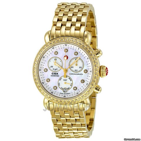 Michele CSX-36 Day Diamond Gold-plated Ladies Watch MWW03M000141