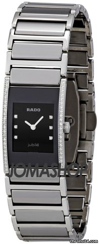 Rado Integral Small Platinum Tone Diamond Dial Ladies Watch R20759752