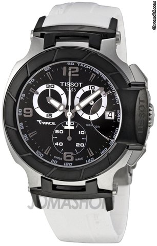 Tissot T Race Chronograph White Rubber Strap Mens Watch T0484172705705