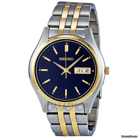 Seiko Day Date Blue Dial Two-tone Mens Watch SGGA16