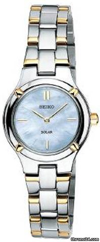 Seiko Solar Two-tone Stainless Steel Ladies Watch SUP066