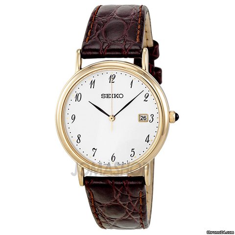 Seiko White Dial Gold-tone Mens Watch SKK700