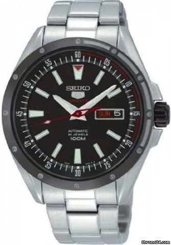 Seiko 5 Automatic Black Dial Stainless Steel Mens Watch SRP155K1