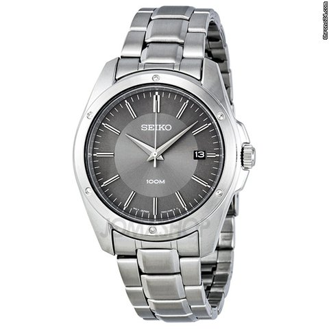Seiko Grey Dial Stainless Steel Mens Watch SGEF79