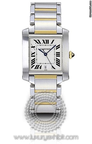 Cartier Tank Francaise 18kt Yellow Gold and Stainless Steel Mens Watch W51005Q4