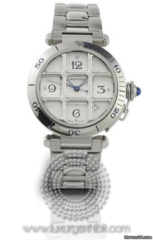 Cartier Pasha Stainless Steel With Removable Steel Grid Mens Watch W31059H3