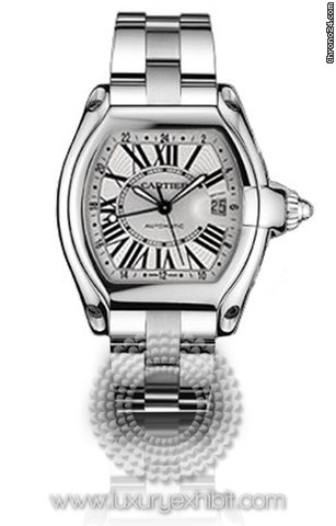 Cartier Roadster GMT Stainless Steel Mens Watch W62032X6