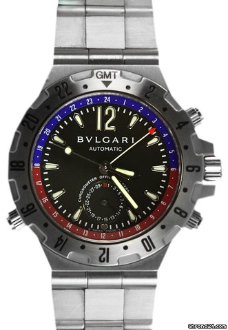 Bulgari Mint Pre Owned  Diagono - Black Dial - Bracelet - GMT40S