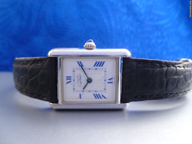 Cartier Tank in Silber, original ohne Vergoldung. Faltschl.