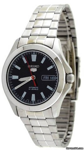Seiko 5 Automatic Black Dial Stainless Steel Mens Watch SNKL09