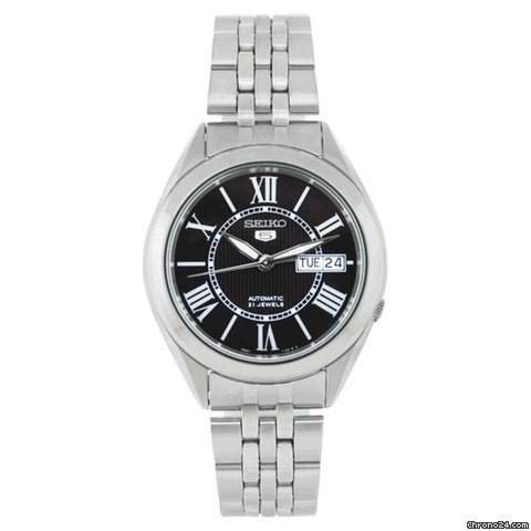 Seiko 5 Automatic Black Dial Stainless Steel Mens Watch SNKL33
