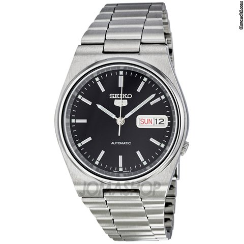 Seiko 5 Automatic Black Dial Stainless Steel Mens Watch SNXL43