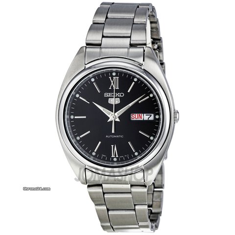 Seiko 5 Automatic Black Dial Stainless Steel Mens Watch SNXA21