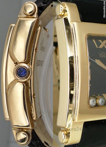replica Chopard Happy Sport II Square XL 18k Gold 5 Floating Diamonds WATCHES 1 