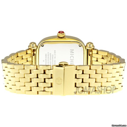 replica Michele Caber Isle Mother of Pearl Dial Gold Plated Stainless Steel Ladies Watch MWW16C000008 WATCHES 1 