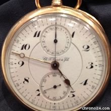 Tissot pocket watch chronograph mono pusher gold 14kt