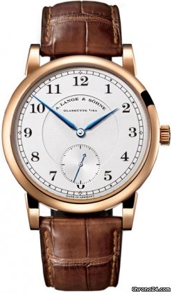 A. Lange & Sohne A  Silver Dial 18kt Rose Gold Brown Leather Strap Mens Watch 233032