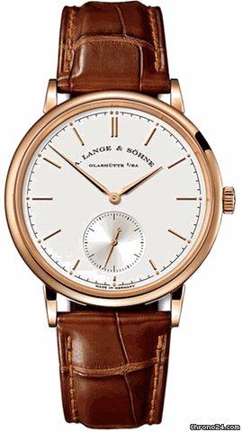 A. Lange & Sohne A  Saxonia Silver Dial Brown Leather Strap Mechanical Mens Watch 216032