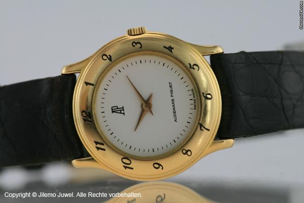 replica Audemars Piguet 750 18K Gelbgold Quartz mit Lederarmband WATCHES 1 