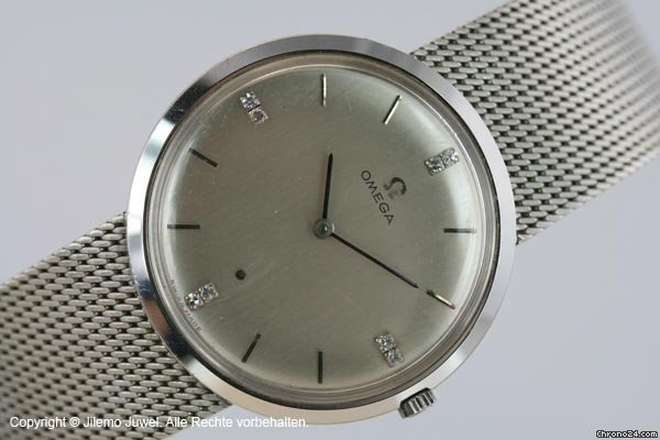Omega Weissgold Handaufzug mit Diamantzifferblatt