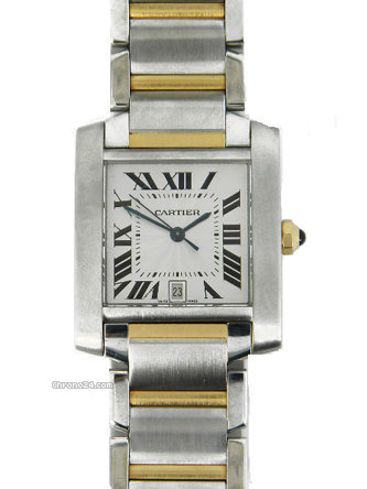 Cartier 18k yellow gold and stainless steel Tank Francaise