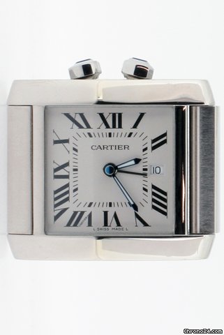 Cartier Tank Francaise Travel Alarm Clock. Model No W0100060