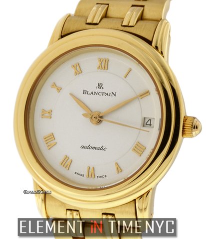 Blancpain Villeret Ladies 18k Yellow Gold 26mm White Dial