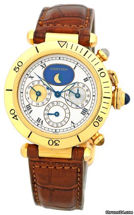 Cartier Pasha Triple Time Zone Strapwatch