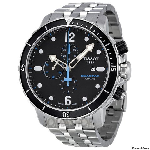 Tissot Seastar Chronograph Black Dial Mens Watch T0664271105700
