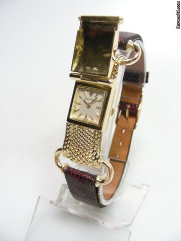 replica Jaeger-LeCoultre Etrier yellow gold avec couvercle cadran silver dial WATCHES 1 