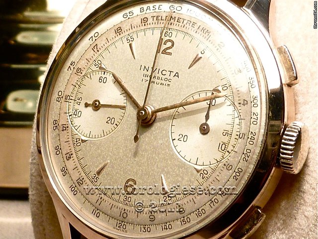 replica Invicta Solid Pink Gold Oversize Vintage Chronograph WATCHES 1 