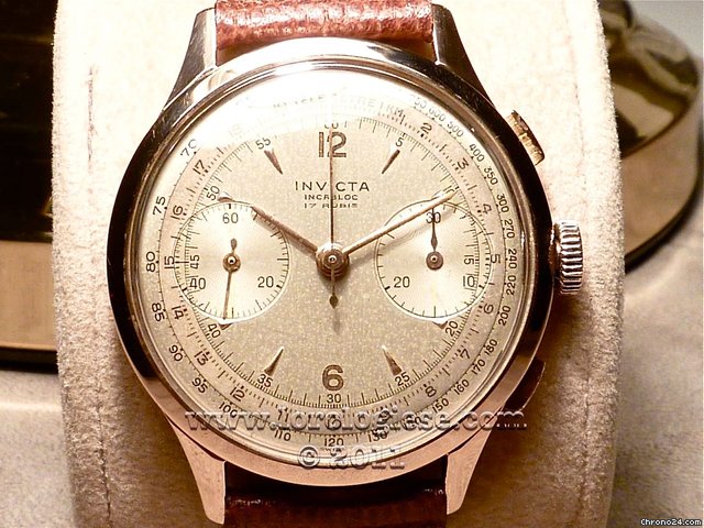 Invicta Solid Pink Gold Oversize Vintage Chronograph