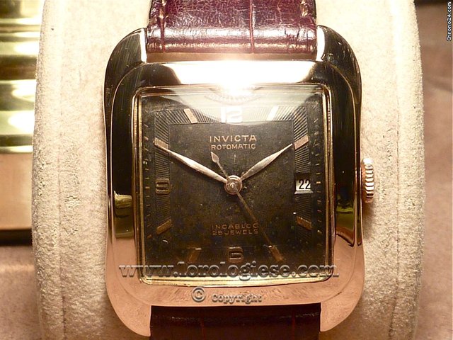 Invicta Solid Pink Gold Oversize Tank Grand Carre Cioccolatone