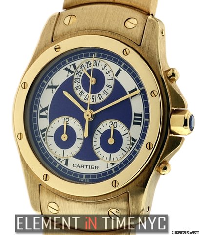 Cartier Santos Ronde Chronograph 18k Yellow Gold W1507861