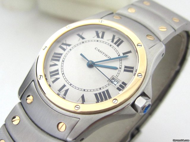 Cartier Santos Stahl /Gold Top Zustand